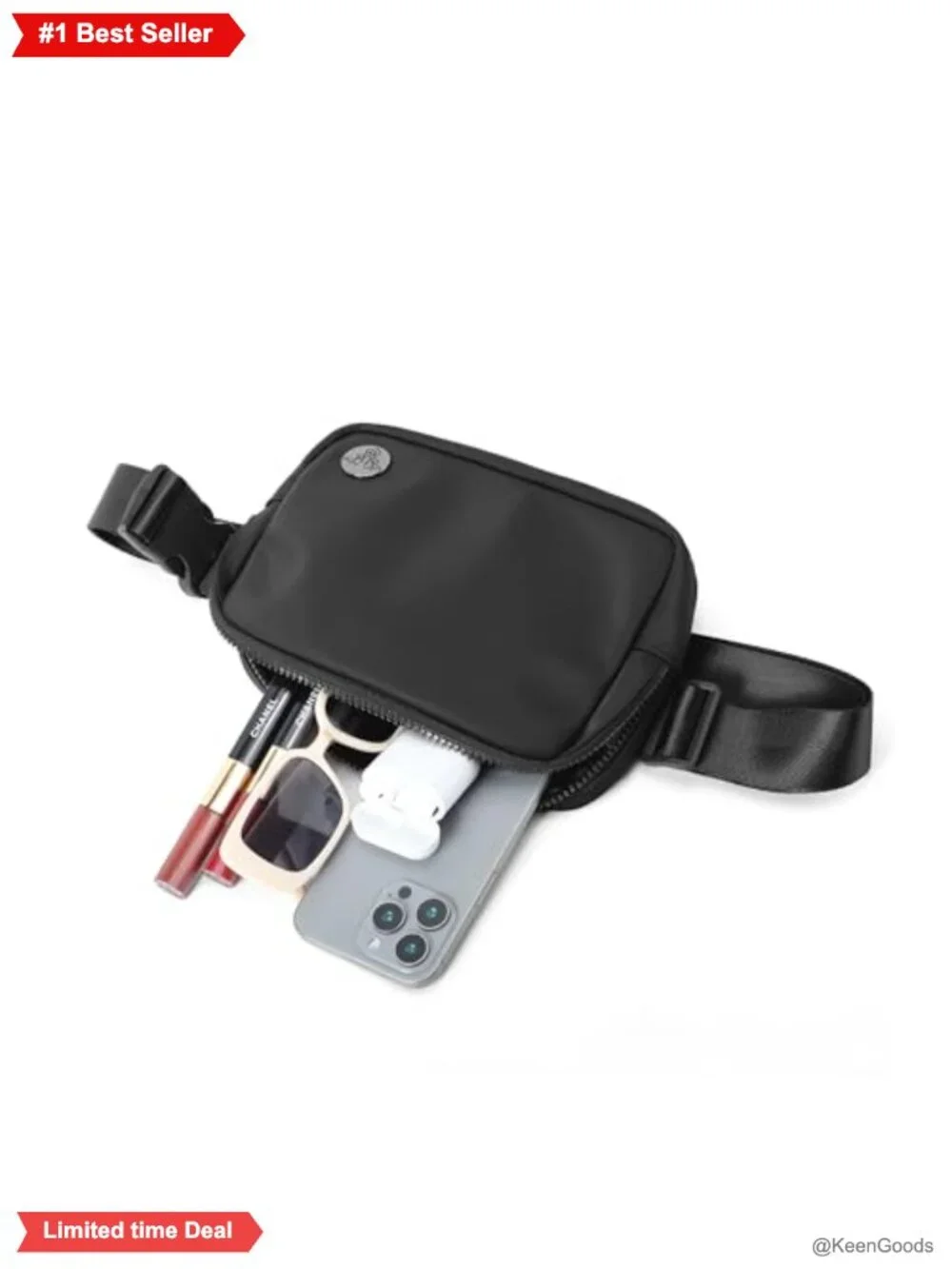Nylon Fanny Pack Belt Bag Adjustable Strap Crossbody Waist Pack